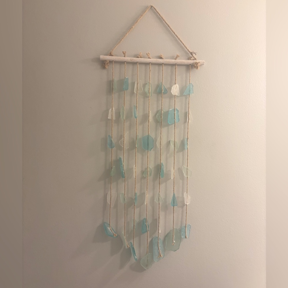 sea glass wall hanging  28”x11”